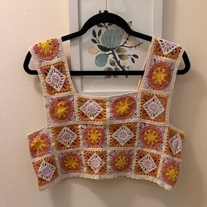 SHEIN crochet cropped tank top